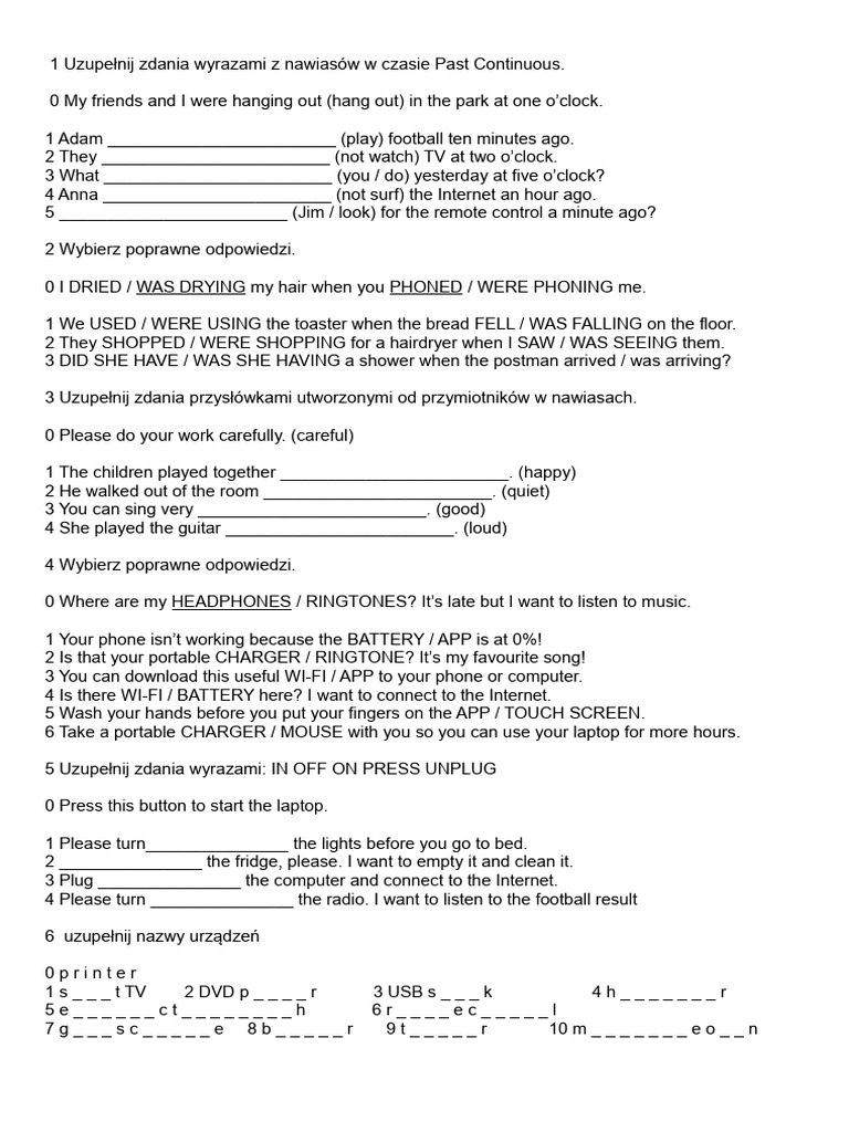 Karta Pracy Klasa 6 Unit 4 | PDF