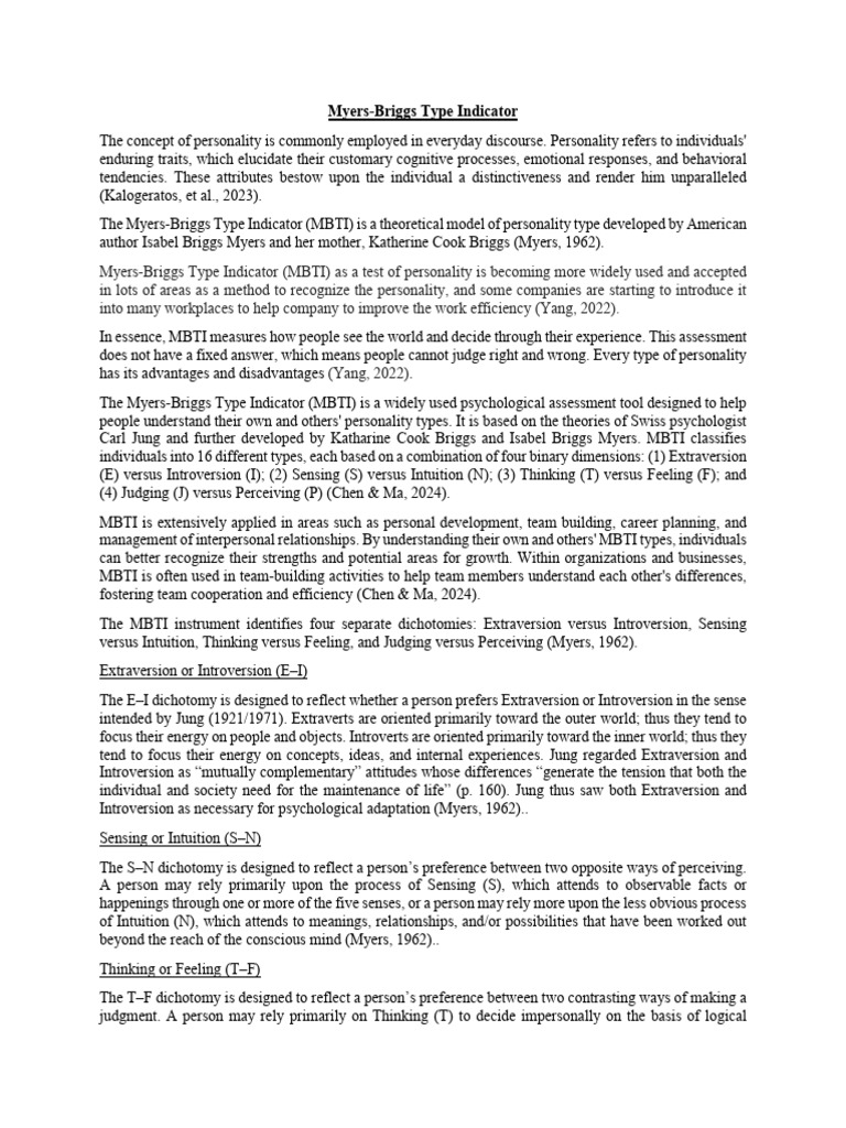 MBTI | PDF | Personality Type | Extraversion And Introversion