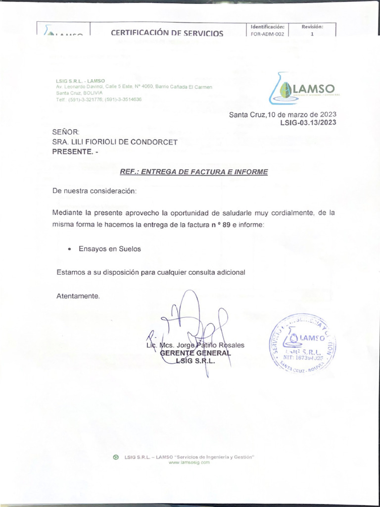 Informe Resultados LAMSO | PDF