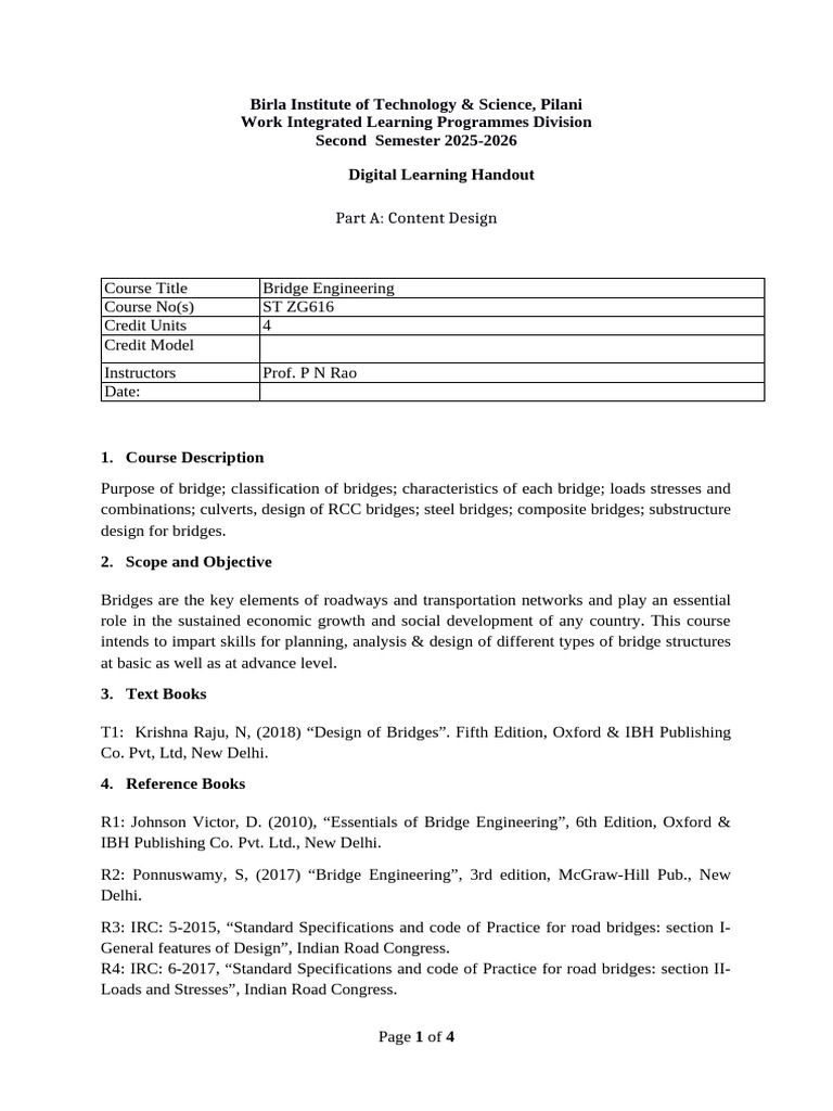 ST Zg616 Course Handout | PDF | Bridge | Bearing (Mechanical)