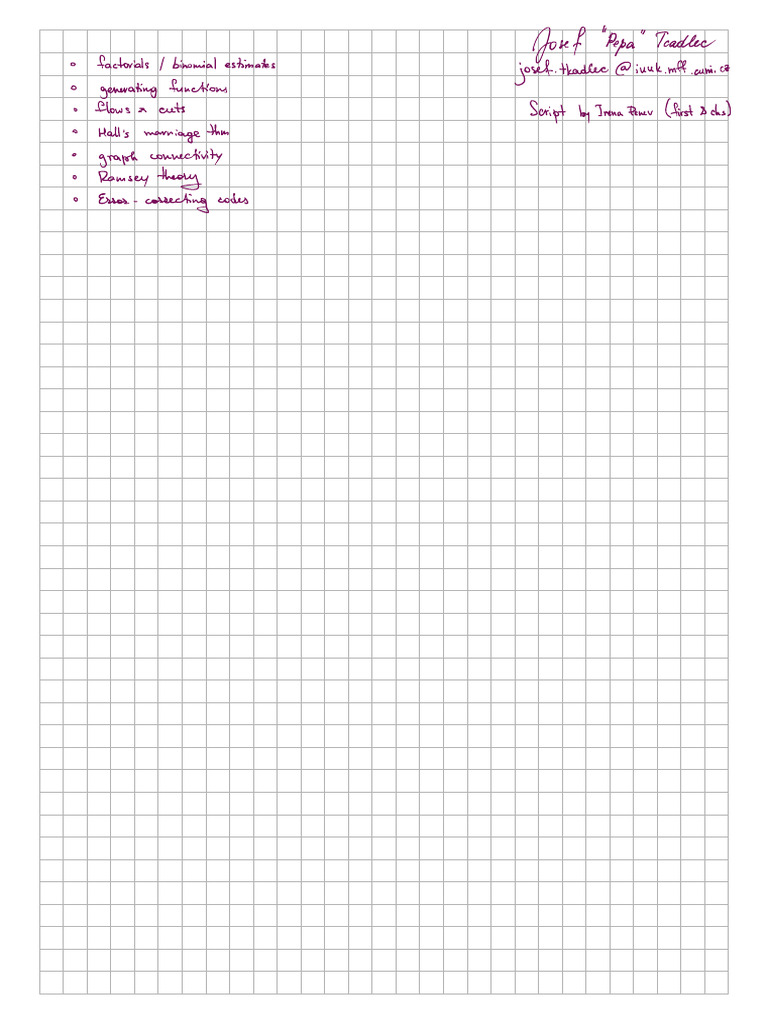 Josef Tkadlec CGT Notes | PDF