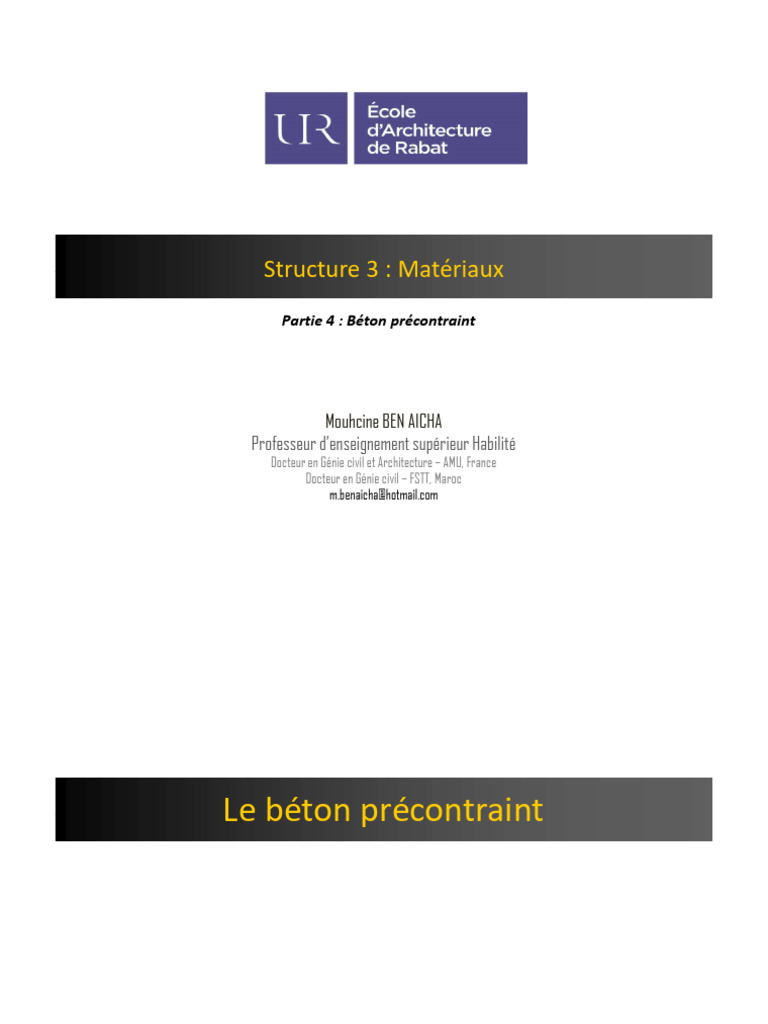 Partie 4 Le Béton Précontraint - Compressed | PDF | Béton | Béton armé