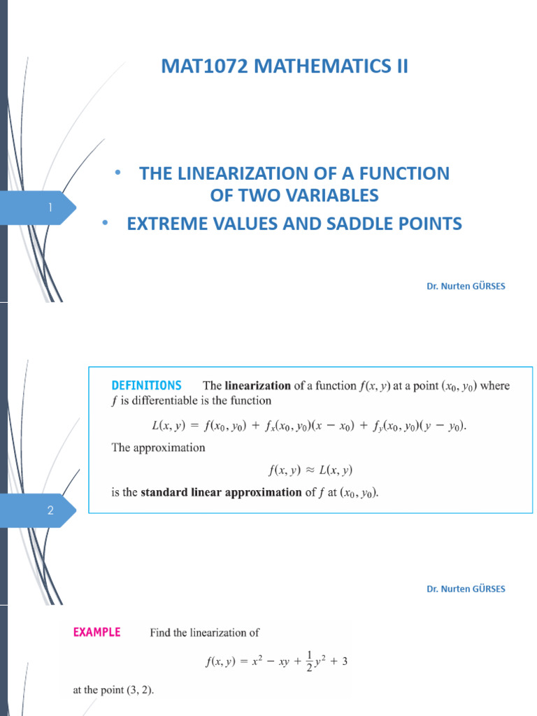 MAT1072!11!2 - Linearization and Extreme Values | PDF | Derivative ...
