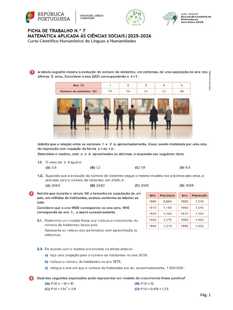 Ficha 7 - Modelo Linear | PDF