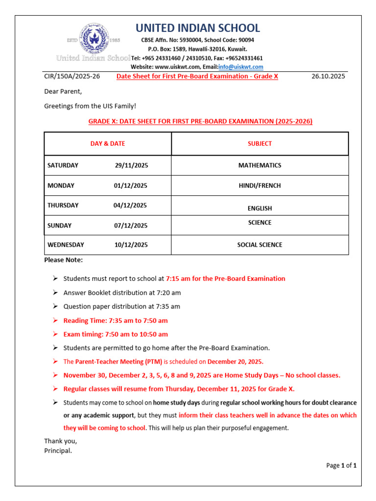 Eet For First Pre-Board Examination - Grade X | PDF