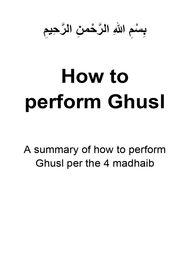 How To Perform Ghusl | PDF | Islamic Philosophy | Islamic Fundamentalism
