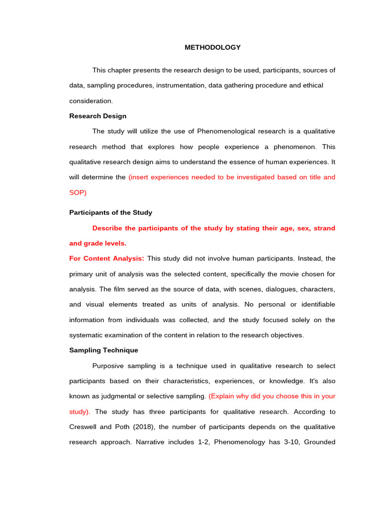 Methodology Templatev2b | PDF | Qualitative Research | Data