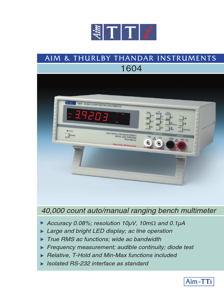 AIM-1604 Multimeter Data Sheet-Iss2A | PDF | Electromagnetism ...