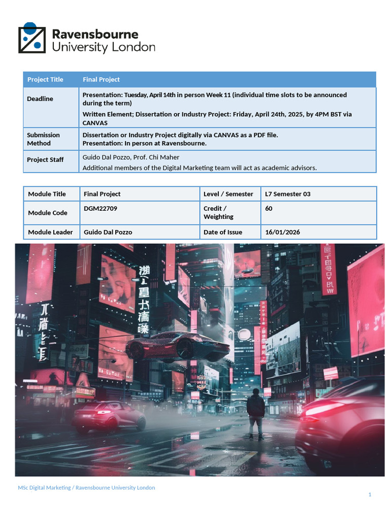 DGM 2324 Final Project Module Brief 2025-1 | PDF | Thesis | Lecture
