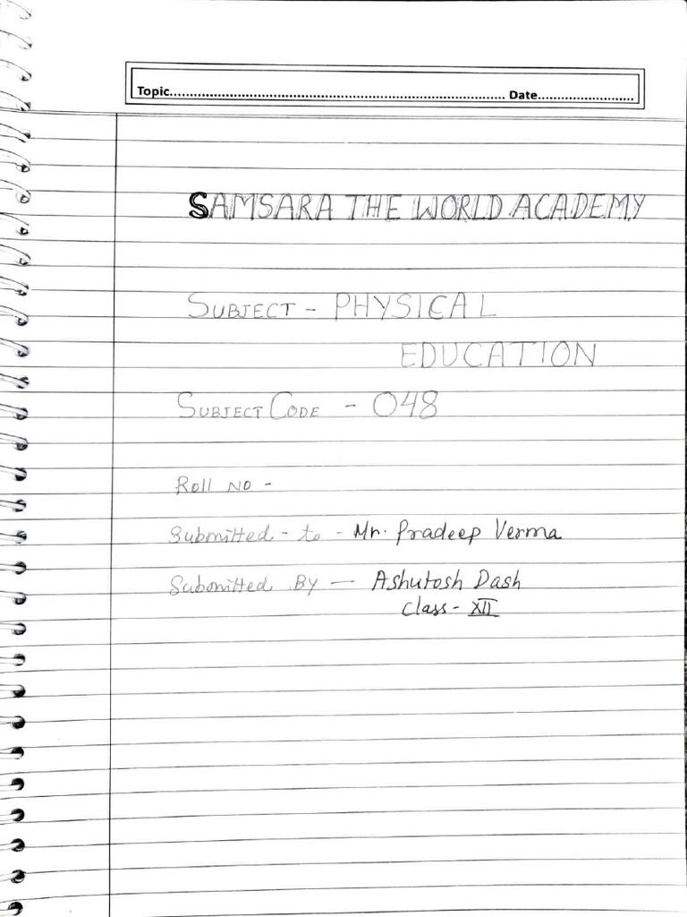 Physical Education Project File | PDF