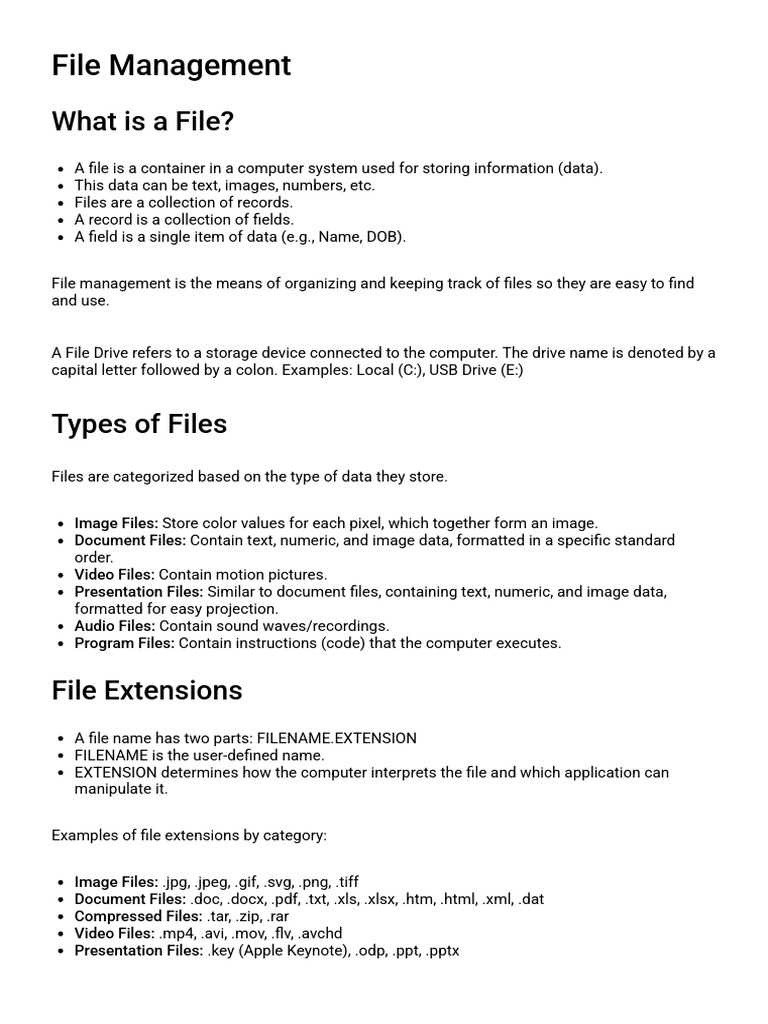 Computerfilemanagementbasics StudyGuide | PDF | Computer File ...