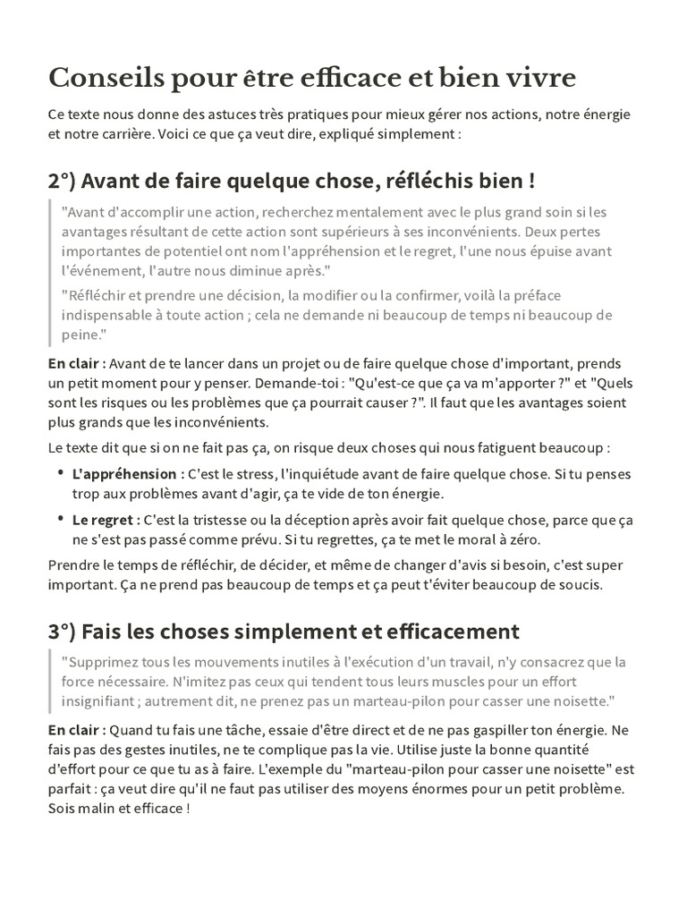 Conseils Pour Être Efficace Et Bien Vivre | PDF | Lune