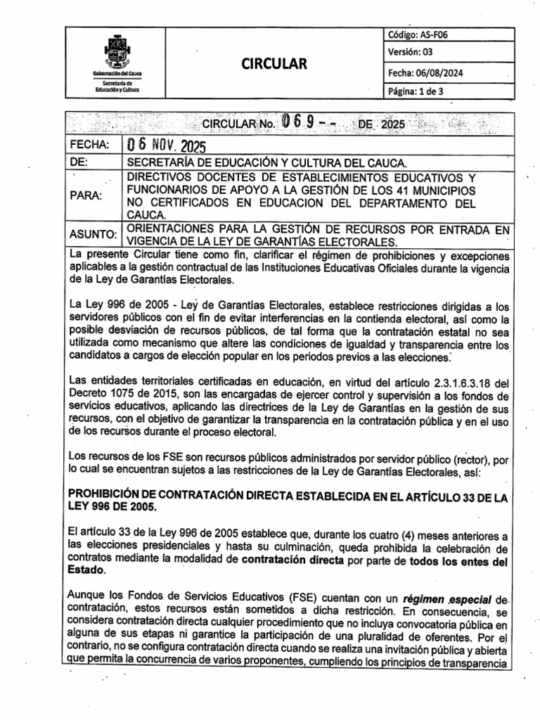 Circular 069 | PDF