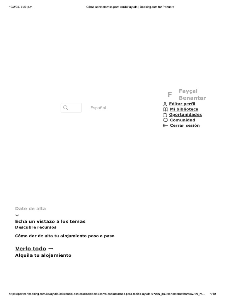 Cómo Contactarnos para Recibir Ayuda - Booking | PDF