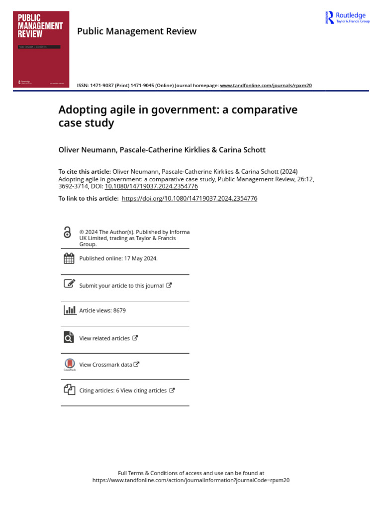 Adopting Agile in Government A Comparative Case Study | PDF | Agile ...