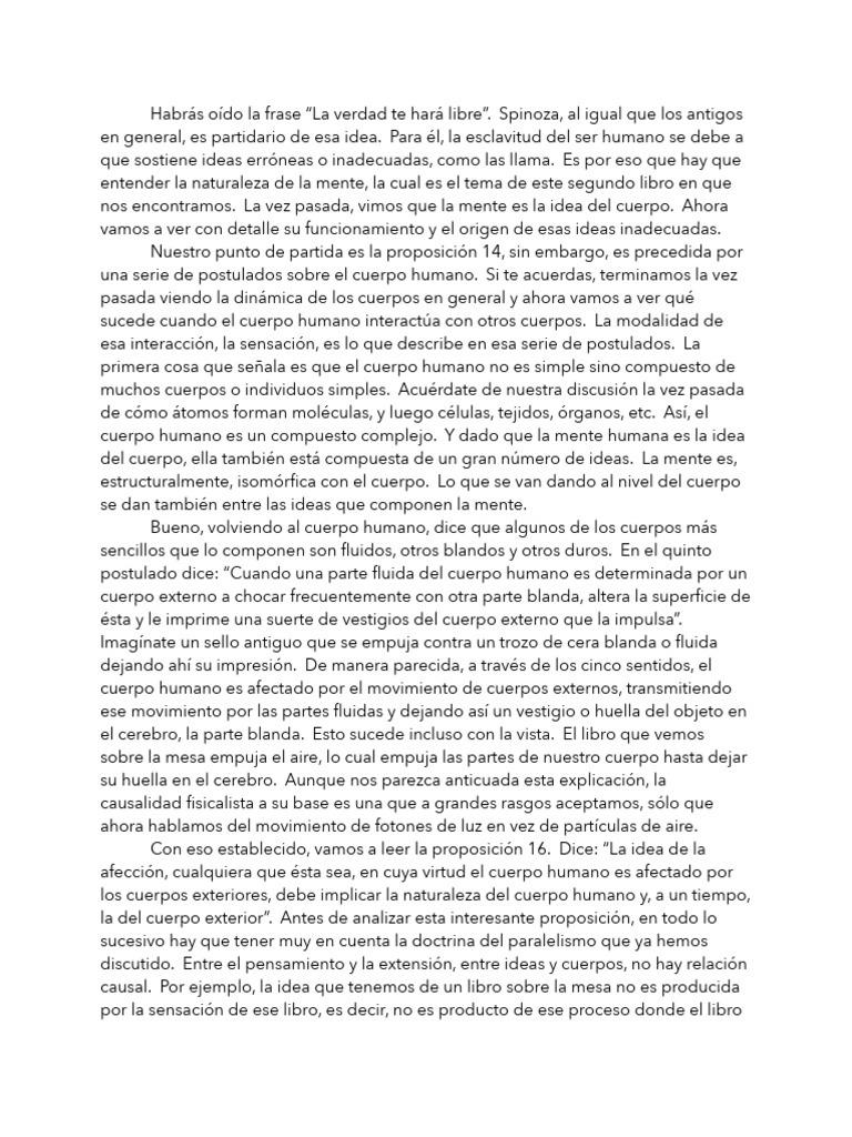 La Ética de Spinoza, Pt. 8 | PDF | Baruch Spinoza | Pensamiento
