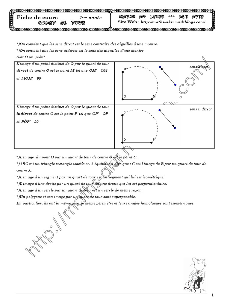 Cours Math - Quard de Tour - BHA | PDF