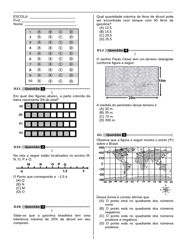 Atividade 8 e 9 | PDF | Matemática