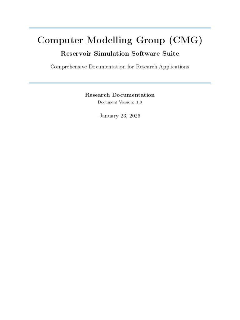 CMG Software Documentation | PDF | Enhanced Oil Recovery | Carbon ...