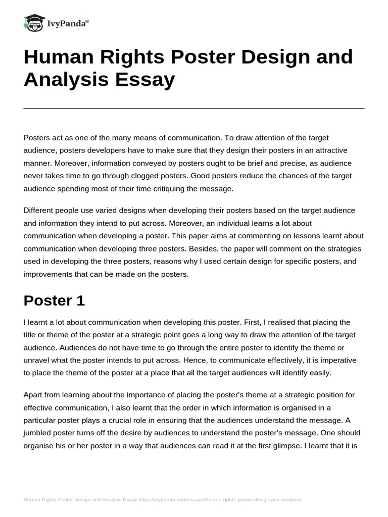 Human Rights Poster Design and Analysis | PDF | Target Audience ...