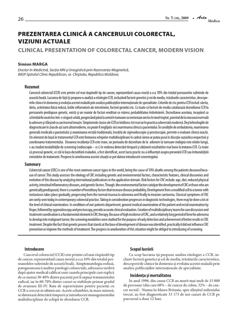 Cancerul Colorectal - Viziuni Actuale | PDF
