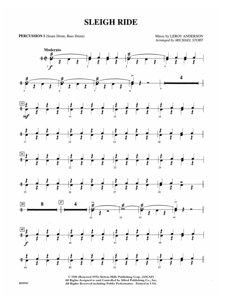 Sleigh Ride - 1st Percussion | PDF