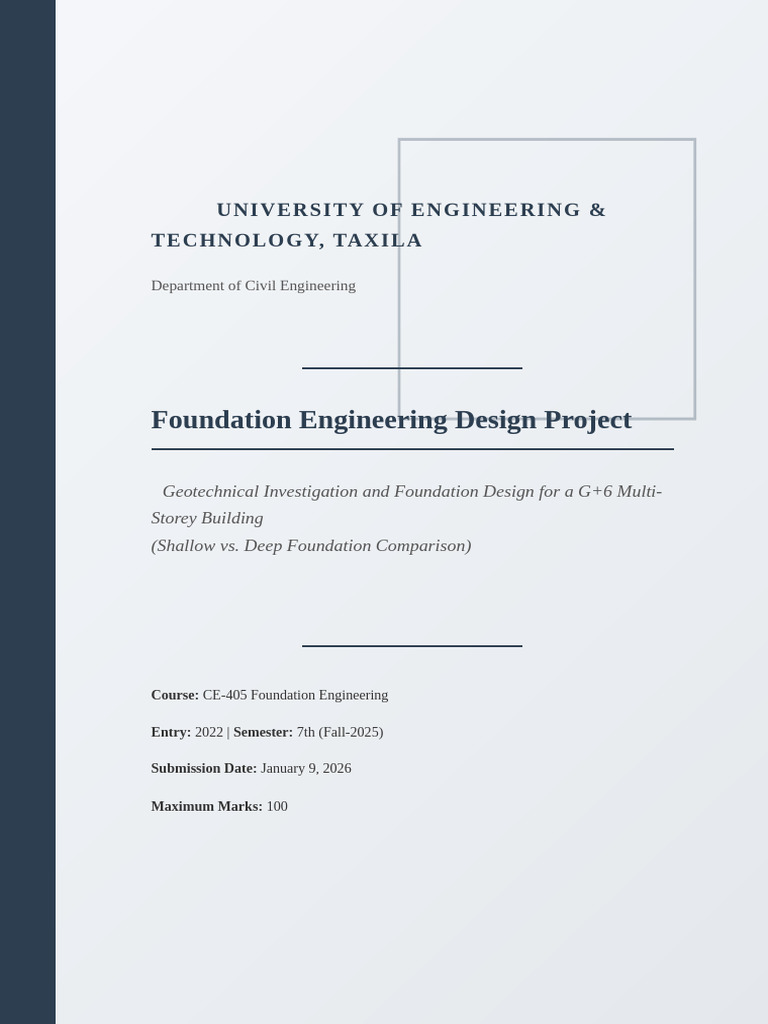 Foundation Engineering Design Project | PDF
