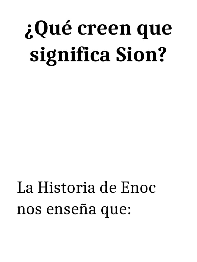 Qué Creen Que Significa Sion | PDF