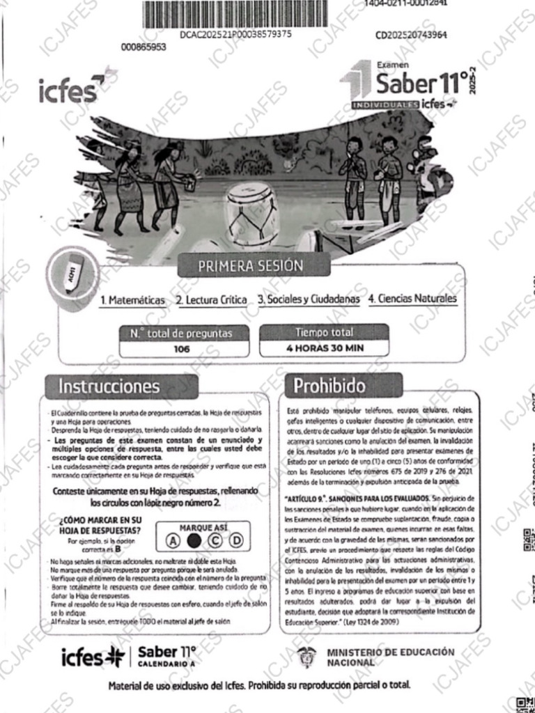 Icfes Agosto 2025 Sesion 1 | PDF