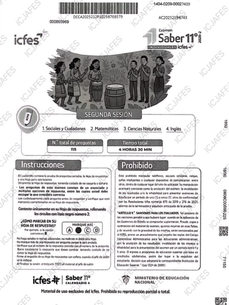 Icfes Agosto 2025 Sesion 2 | PDF | Biodiversidad | Transporte