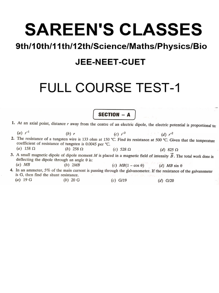 Full Course Test 1 | PDF
