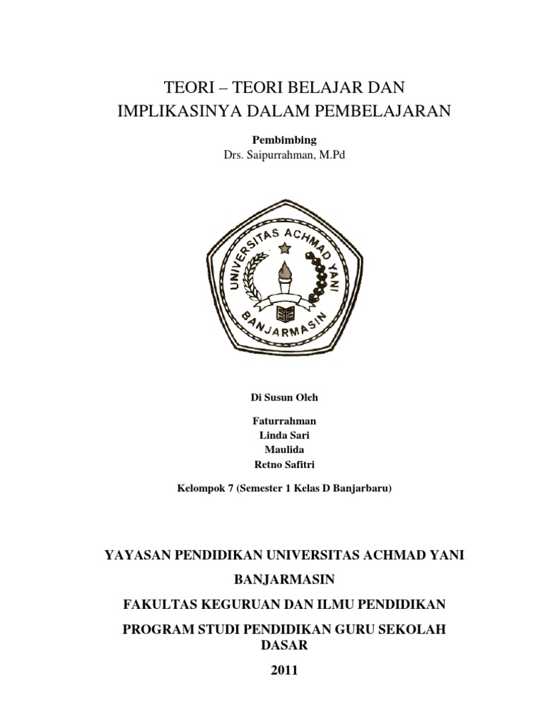 Makalah Kelompok - Teori Belajar Dan Implikasinya Dalam  