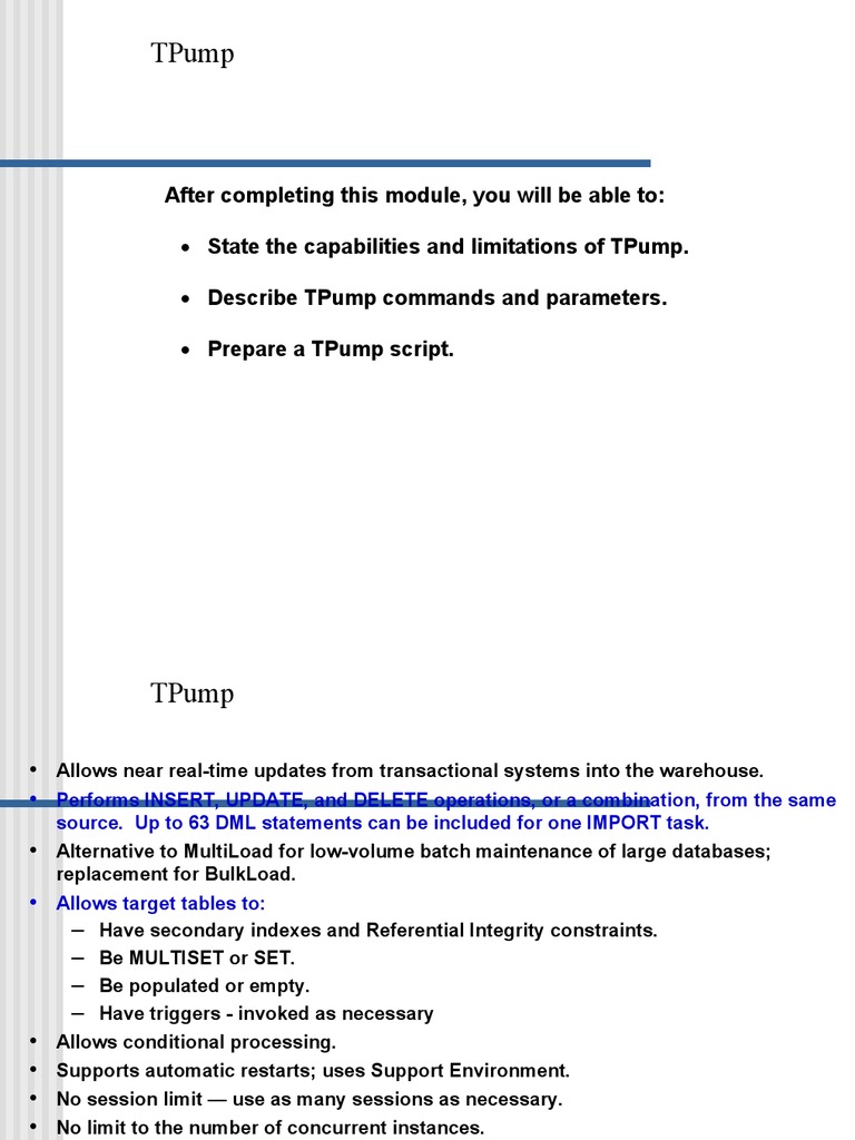 Tpump: After Completing This Module, You Will Be Able To | PDF | Computers
