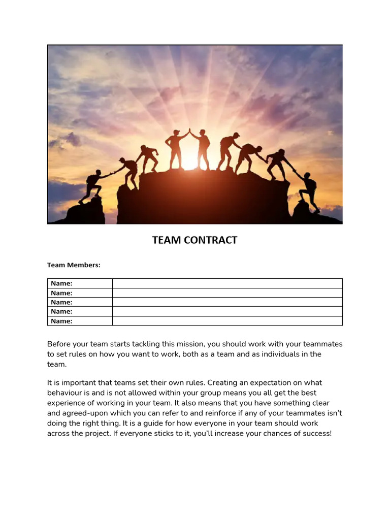 Team Contract | PDF | Decision Making | Behavioural Sciences