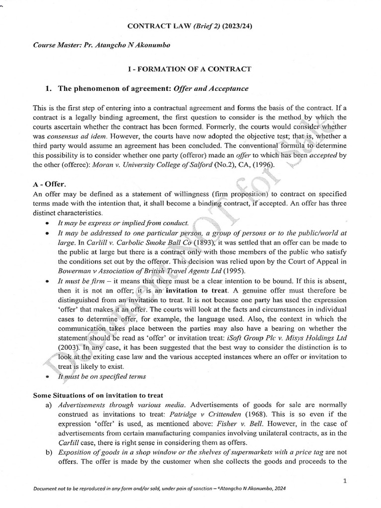 Law of Contract Part2 | PDF
