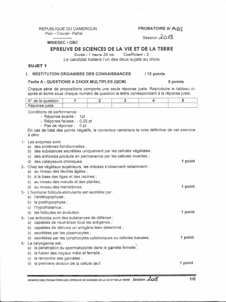 ProbatA SVT 2018 | PDF