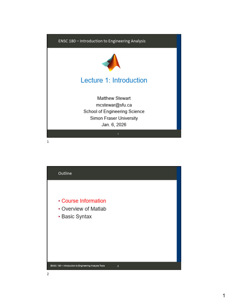 Lecture 01 180 1261 | PDF