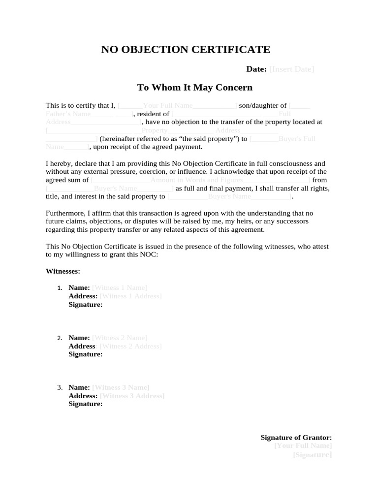 No Objection Certificate | PDF