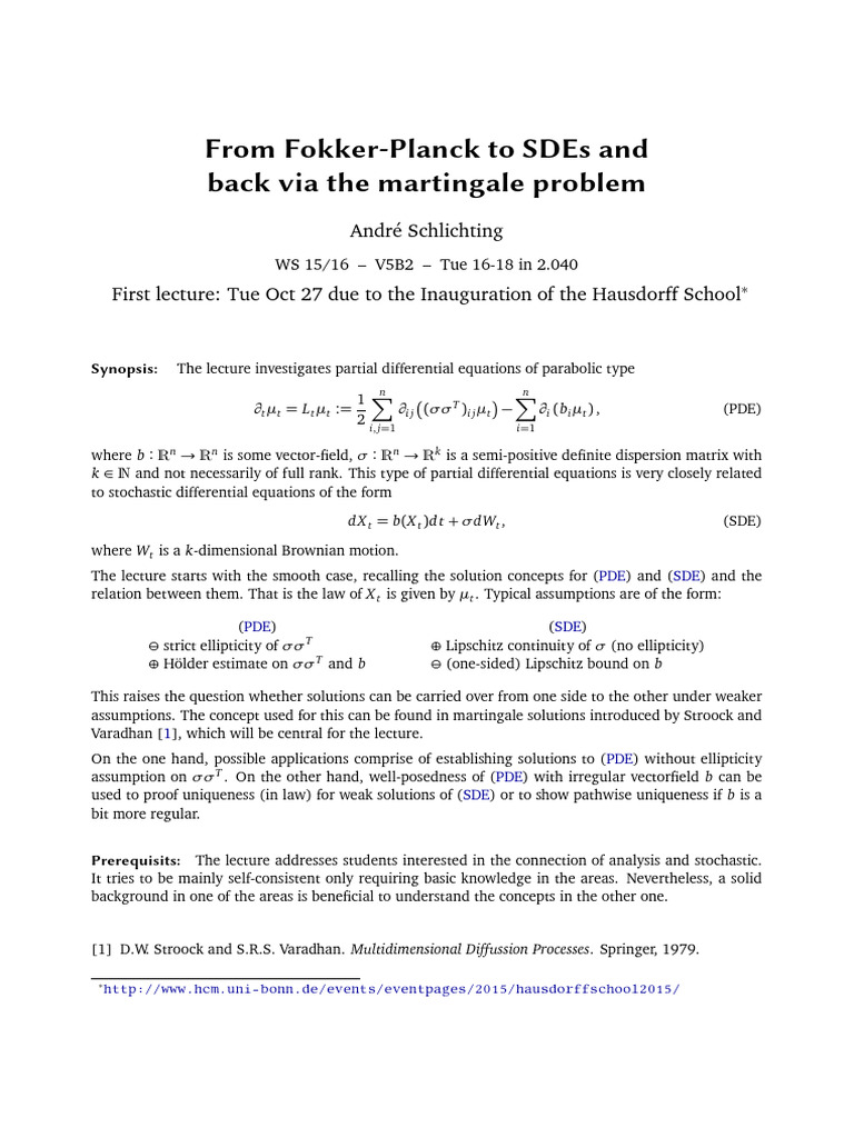 Martingale Solutions | PDF | Stochastic Differential Equation ...