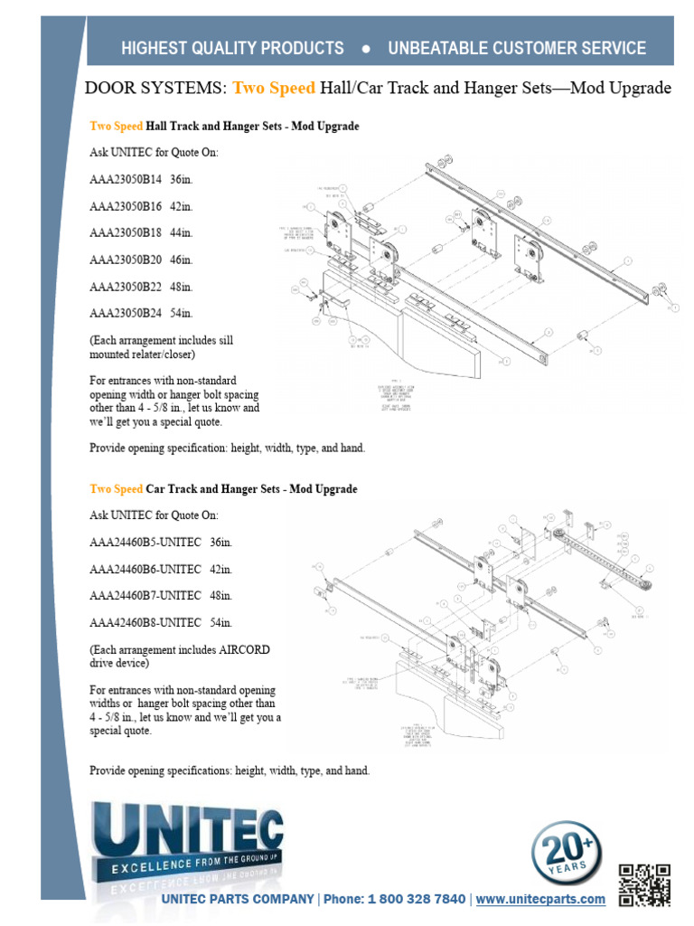 Door Systems Track Hanger Sets MOD Upgrade | PDF