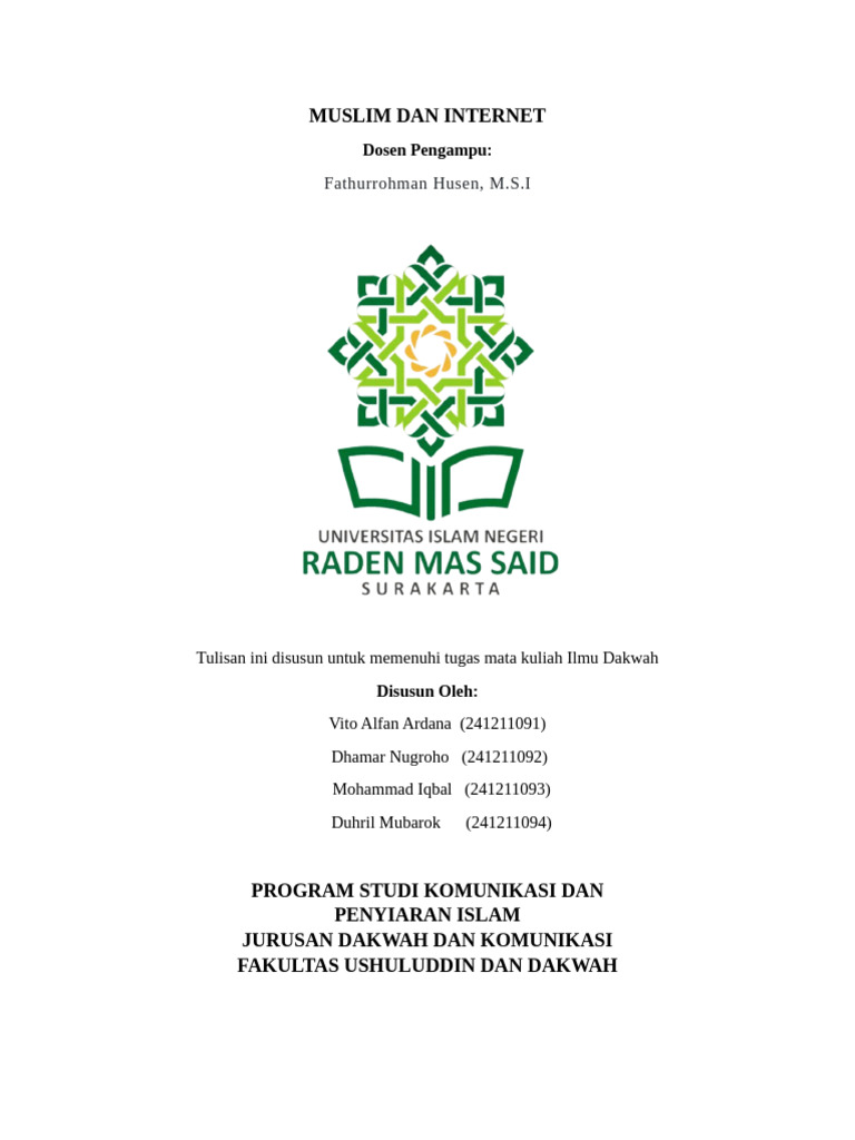 Muslim Dan Internet Paper | PDF