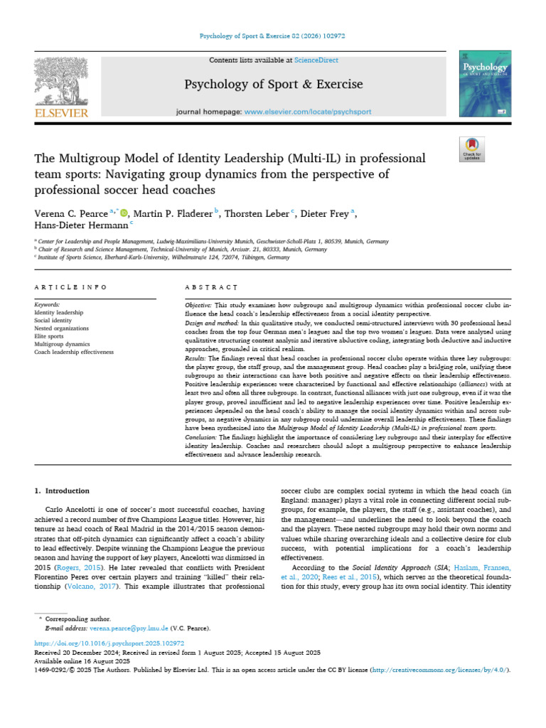 Multigroup Model of Identity Leadership | PDF | Qualitative Research ...