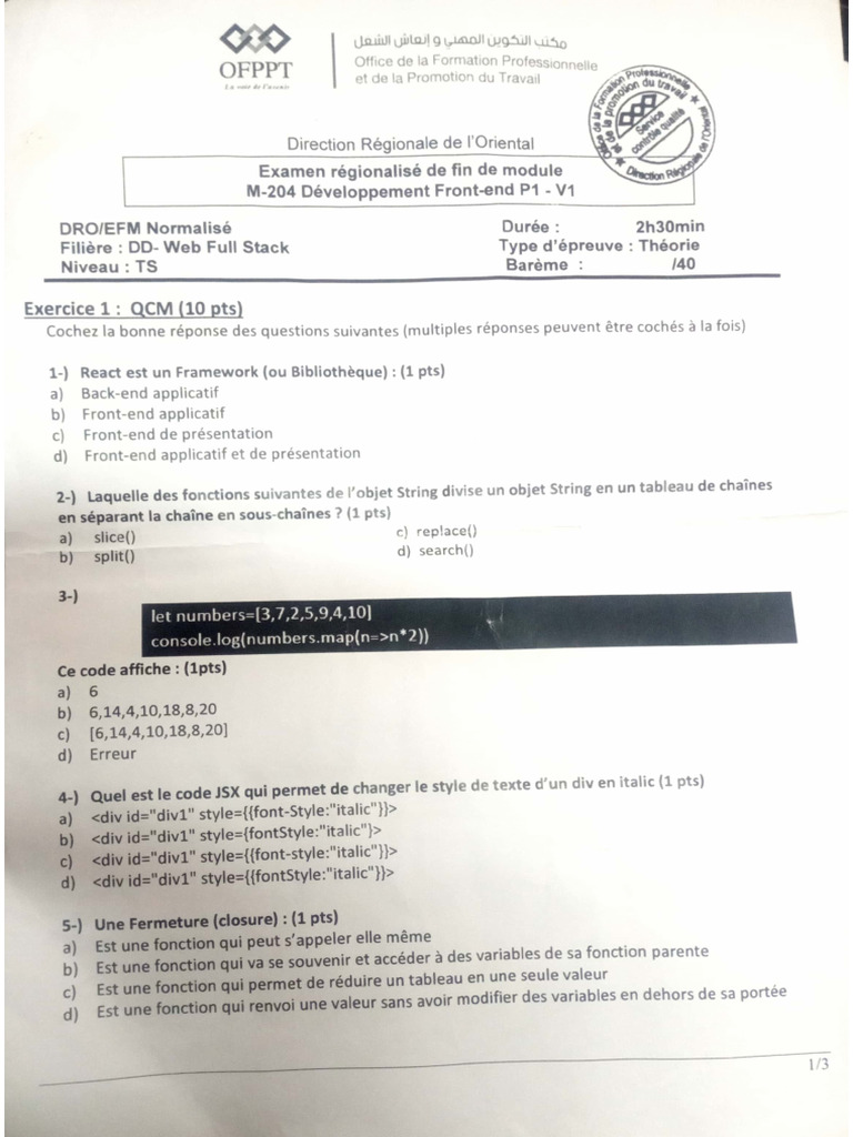 Examen Régional | PDF