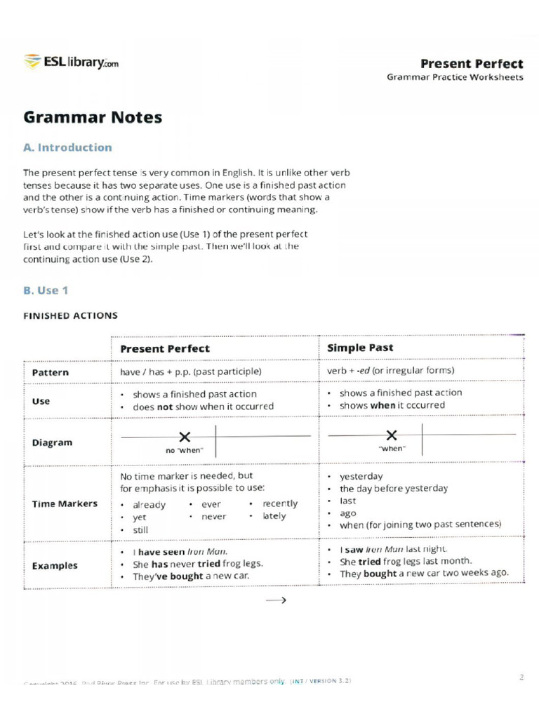Present Perfect | PDF