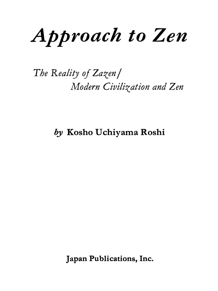 Approach To Zen | PDF | Reality | Existentialism