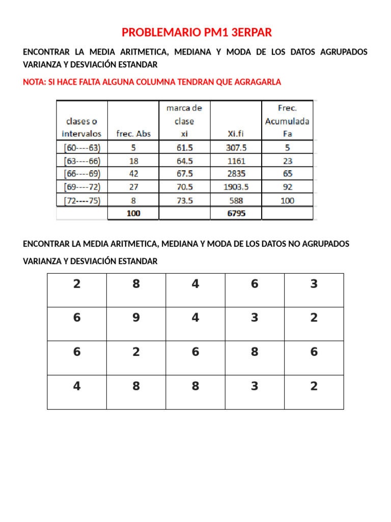 Problemario PM1 3erpar25 | PDF