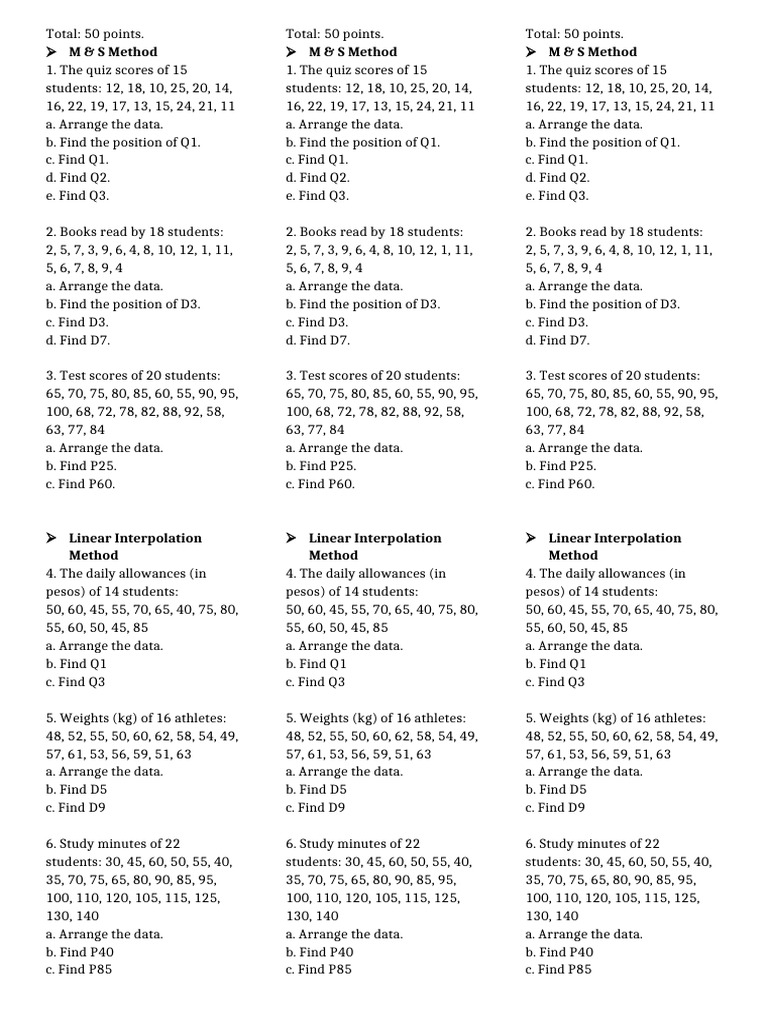 Grade 9 Statistics Performance Task Quantiles | PDF | Chess | Chess Theory