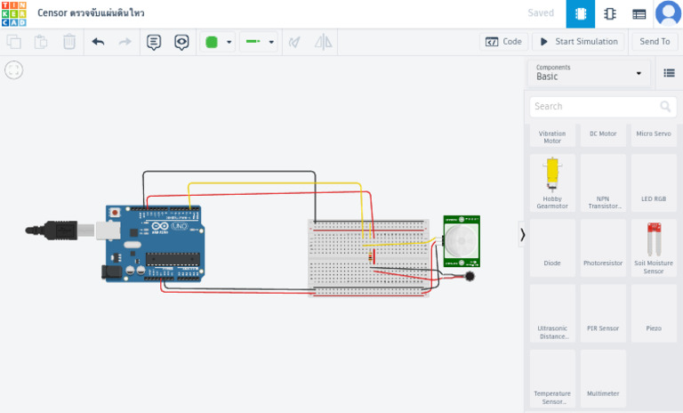Circuit design Censor ตรวจจับแผ่นดินใหว - Tinkercad | PDF | Bipolar ...