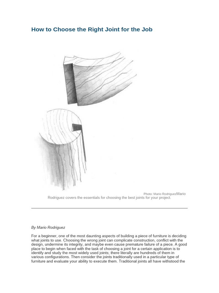 How To Choose The Right Joint For The Job | PDF | Wood | Woodworking