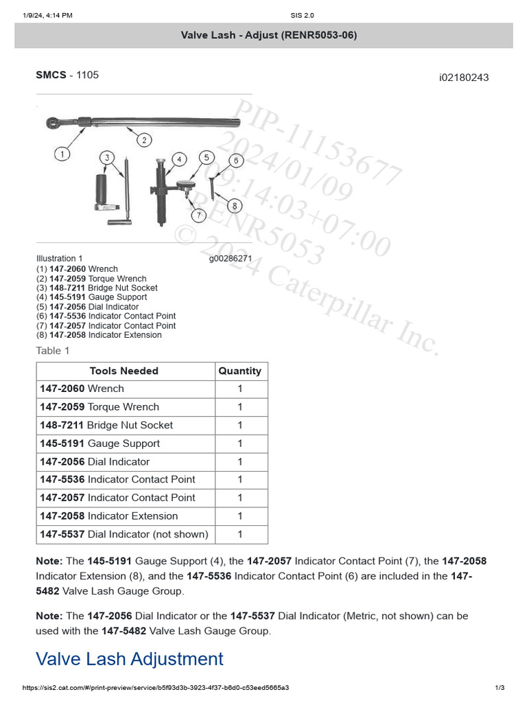 3500 Series Valve Lash Adjustment | PDF | Mechanical Engineering | Machines